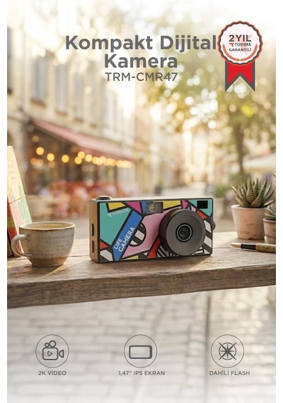 Torima Life Dijital   Kamera Selfie Video Vlog Kamerası Mini Fotoğraf Makinesi CMR47 Siyah