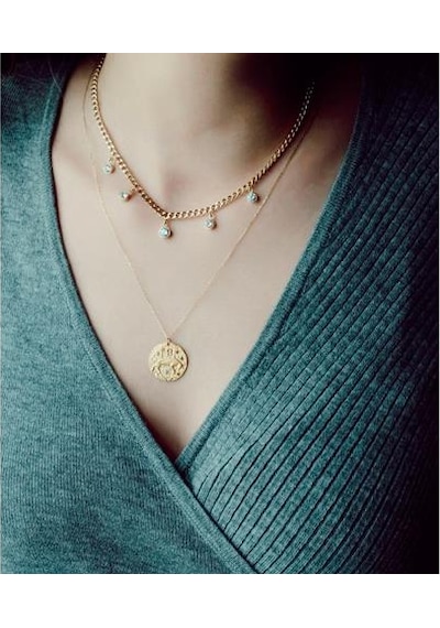 Diamond Line-Gülaylar - Sarı Altın 14 Ayar Trend Kolye N11.25323