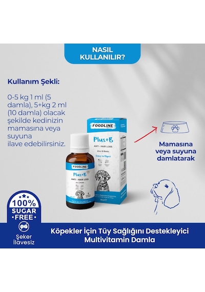 Foodline Köpekler İçin Plus +b Damla 50 Ml Tüy Sağlığını