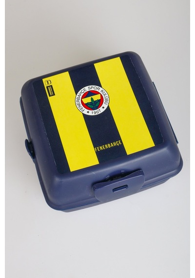 "dekomus Cep Defteri Hediyeli" Lisanslı Fenerbahçe Efsane Çubuklu 2 Katlı Beslenme Kutusu / Lunch Box Ahşap