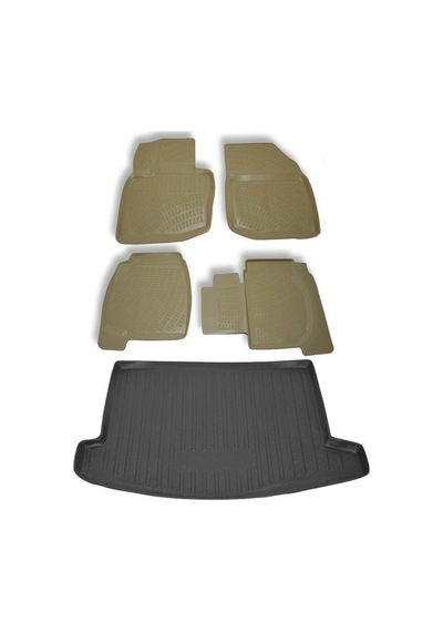Honda Civic Hb 2006-2012 Bej Havuzlu Paspas ve Bagaj Seti Bizymo Bej