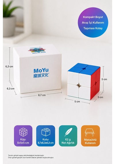 Moyu 2x2 Manyetik Zeka Küpü Stickerless Speed Cube Moyu Rs2m Akıcı Dönüşlü Kompakt Hobi Küpü