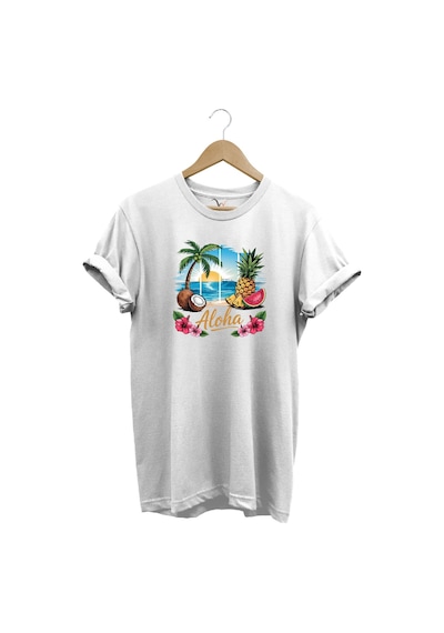 Summer Vibes Aloha Yazılı Hindistan Cevizi Yaz Kumsal Baskılı %100 Pamuk Unisex Regular Fit T-shirt Beyaz Summer Vibes Aloha Yazılı Hindistan Cevizi Yaz Kumsal Baskılı %100 Pamuk Unisex Regular Fit T-shirt Beyaz