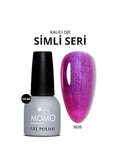 Momo Professional Kalıcı Oje S035 Mavi Sedefli Mor 14 Ml