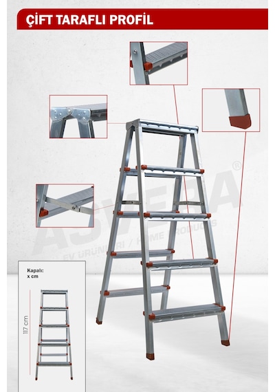 Asvera 5+5 Çift Çıkışlı Profil Merdiven