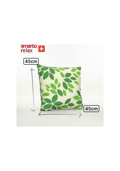 Smarto Relax Içi Dolgulu Kırlent 45x45 Cm Kare Salon & Berjer Kırlenti - Smr-kır-028 Beyaz - Yeşil
