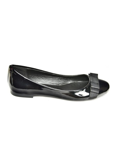 Fox Shoes S726019508 Siyah Rugan Kadın Babet Siyah-rugan Siyah