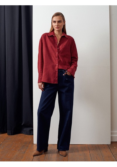 Dilvin 72058 Beli Lastikli Denim Pantolon-lacivert Lacivert