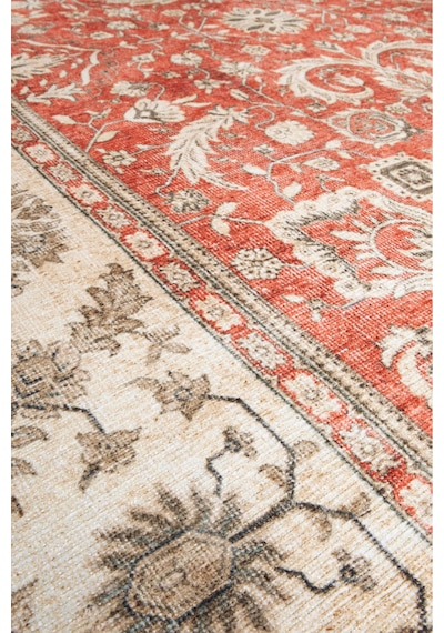 Norm Halı Allure 54-031 Kırmızı Eskitme Halı Etnik Otantik Dokuma Şönil Yıkanabilir Salon Halısı Kırmızı