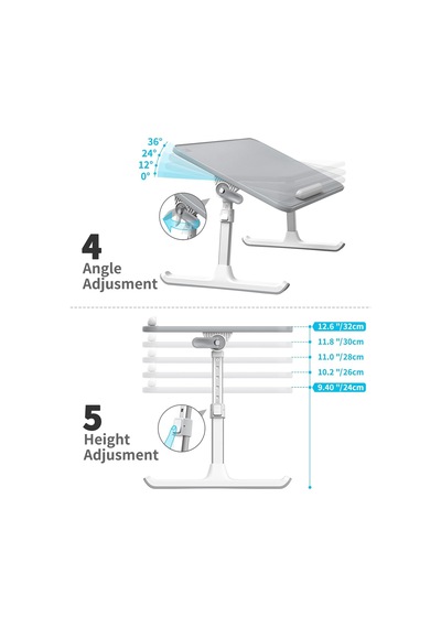 Bix Al30 Ayarlanabilir Laptop Standı Ergonomik Tasarım 17 İnç Uyumlu Taşınabilir Masa Gri