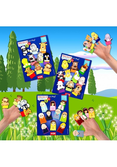 3 Set - 30 Parça Tox Evcil . Vahşi Hayvanlar Ve Aile Parmak Kukla