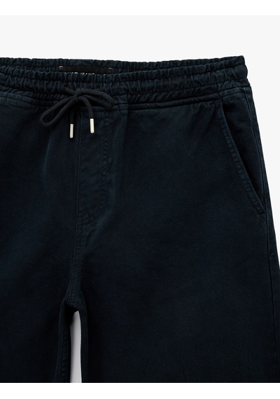 Koton Pamuklu Rahat Kalıp Jogger Beli Bağcıklı Bermuda Jean Şort Lacivert 6sam40410nd