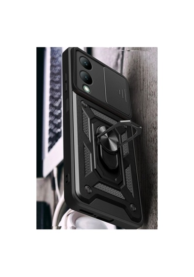 Vivo Y17s Kılıf Pars Lens Yüzüklü Silikon
