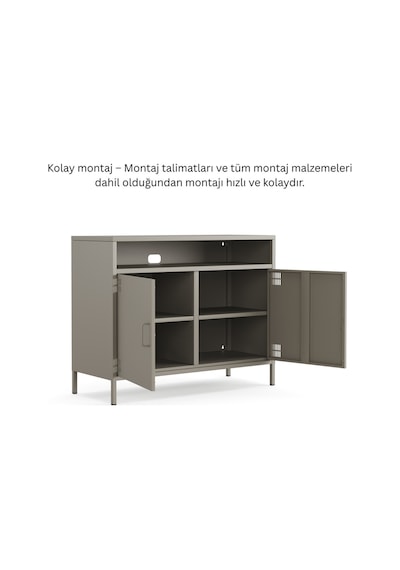 Pera Tv Ünitesi, Tv Dolabı,2 Kapaklı, Açık Raflı 100,50 X 40 X 79,50 Cm Ral 7039 Acıbadem Antrasit Pera Tv Ünitesi, Tv Dolabı,2 Kapaklı, Açık Raflı 100,50 X 40 X 79,50 Cm Ral 7039 Acıbadem Antrasit