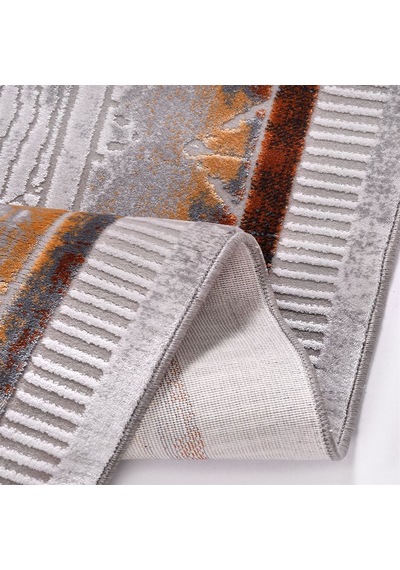 Çam Halı Crea Plus Stone Roxanne 17170 Gri Bakır Modern Desenli Makine Halısı