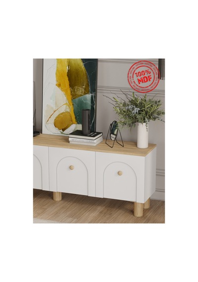 Tamamı Mdf Luna Tv Ünitesi 180 Cm Safir Meşe Kahverengi