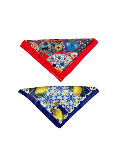 2 Li Saten Bandana Seti Saten Fular Saten Çanta Aksesuarı Özel Desen Bandana 45x50 Cm Gri