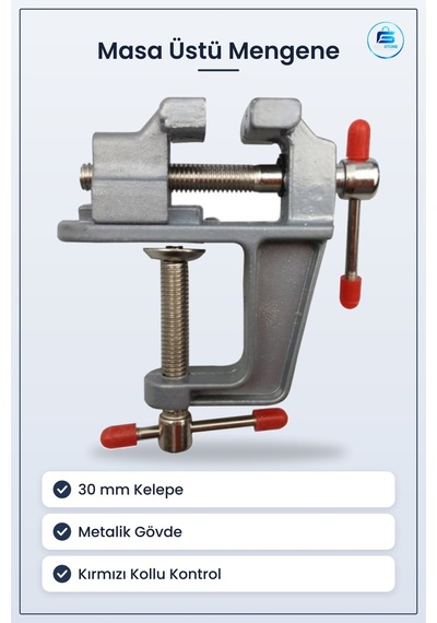 Masa Tezgah Üstü Hobi Mengenesi Sabitleme Sıkıştırma Aparatı 30mm