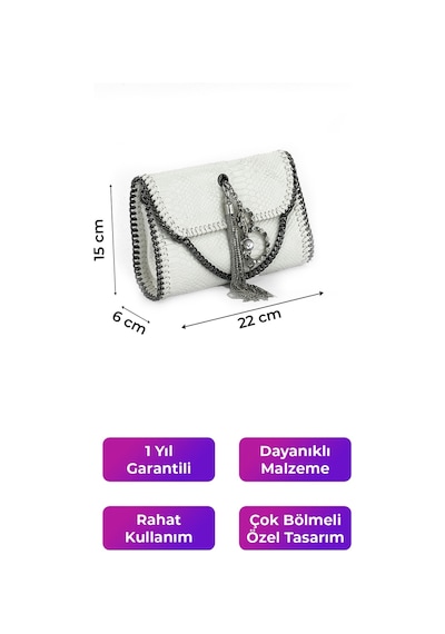 Kriste Bell Kadın Çantası Çapraz Askılı Beyaz 26322 Beyaz