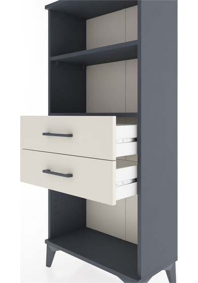 Hyperion Dolap 2 Raflı 2 Çekmeceli 60x44x134 Antrasit-aytaşı Antrasit