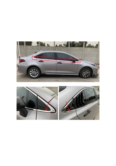 Toyota Corolla Uyumlu Krom Cam Alt Çıtası 2019 Sonrası 8 Parça