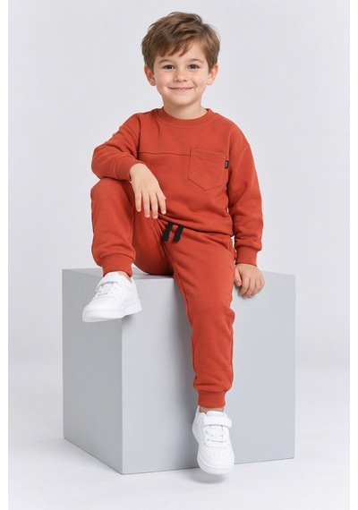 Ahengim Erkek Çocuk Cepli Sweatshirt Ve Jogger Eşofman Altı 2 Li Takım Günlük Rahat Çocuk Eşofman Seti Ak125 Turuncu Ahengim Erkek Çocuk Cepli Sweatshirt Ve Jogger Eşofman Altı 2 Li Takım Günlük Rahat Çocuk Eşofman Seti Ak125 Turuncu