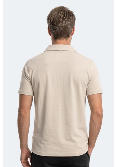 Slazenger Khan Erkek Polo Yaka Bej Tişört