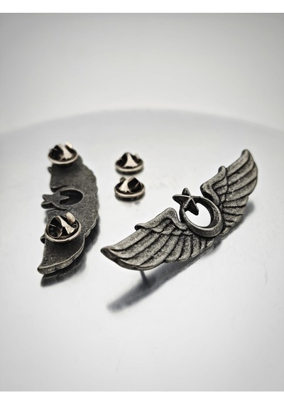 Hava Kuvvetleri Pilot Bröve Antik Gümüş 7.5cm Gümüş