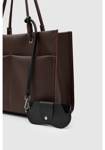 Shule Bags Madison Gözlük Kılıflı Omuz Çantası Acı Kahve Kahverengi