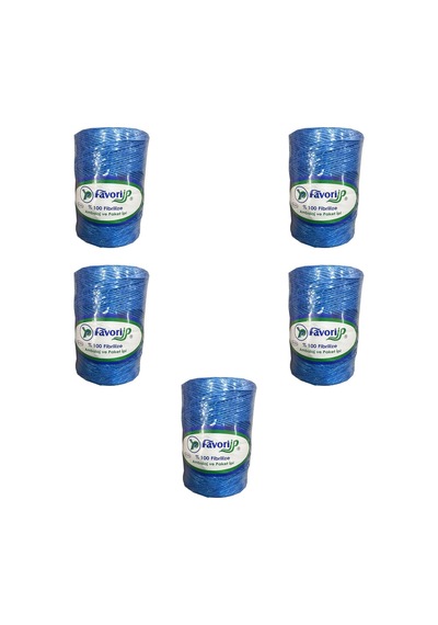 Favori İp 5000 Denye -0.8 Mm- Ambalaj Ve Paket İpi Naylon Burgulu Örgü Çamaşır İpi - Mavi - 10 Adet