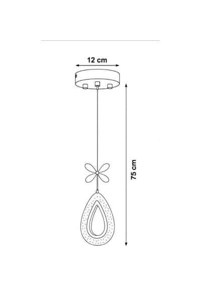 Damla Gümüş Tekli 3 Renk Ledli Kumandasız Modern Led Avize