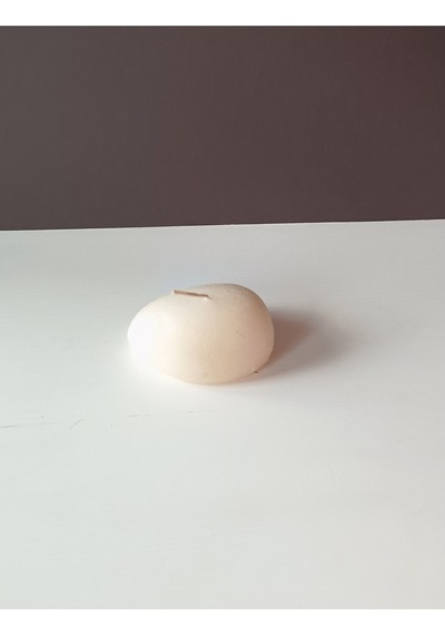Taş Şekilli Büyük Mum Beyaz 10x10 Cm