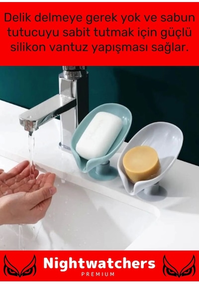 Şık Tasarım Tezgah Üstü Mutfak Banyo Bulaşık Lavabo Vantuzlu Su Tutmaz Giderli Katı Sabunluk Çok Renkli