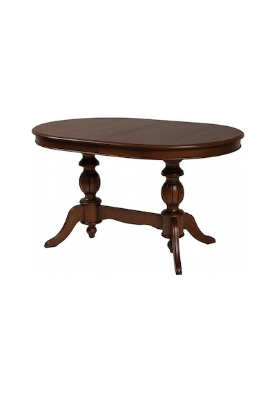 Lindon Çift Baba Ayaklı Açılır Masif Ahşap Oval Yemek Masası 100x170 Ceviz Lindon Çift Baba Ayaklı Açılır Masif Ahşap Oval Yemek Masası 100x170 Ceviz