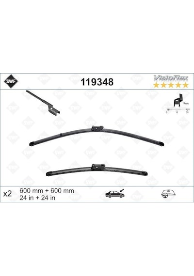 Sılecek - 43 - Supurgesı Takımı 600mm / 600mm Mercedes W204 S204 C218 X218 W212 - Spt-gld - C207 Swf