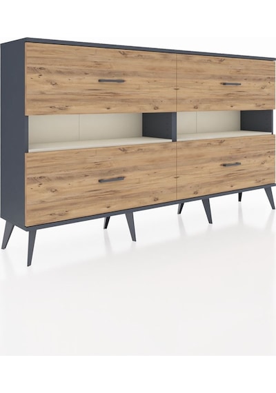 Arges Konsol 2 Raflı 4 Çekmeceli 176x30x99 Antrasit-aytaşı/çam Aytası/atlas Çam - Antrasıt Arges Konsol 2 Raflı 4 Çekmeceli 176x30x99 Antrasit-aytaşı/çam Aytası/atlas Çam - Antrasıt