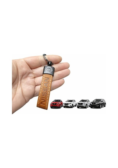 Nissan Uyumlu Suni Deri Anahtarlık Şık Tasarım, Dayanıklı Kullanım Kahverengi 1 Adet