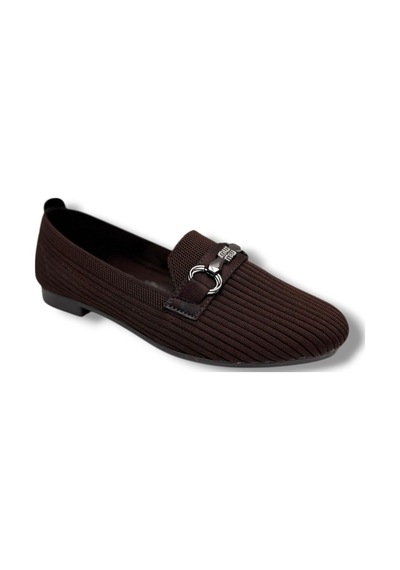 C-shoes Sg3185-26 Triko Taşlı Mw Toka Anatomik Kadın Babet Kahverengi