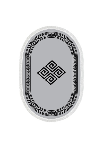 Eko Trend Djt Halı Yıkanabilir Kaymaz Taban 656m Oval Modern gri