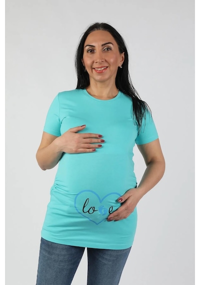 Balins Hamile Love Tişört Mavi Baskılı 001