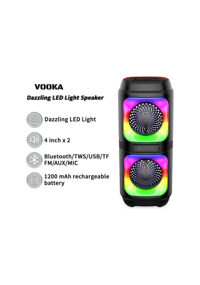 Trol Akıllı Taşınabilir Bluetooth Extra Bas Hoparlör, Disko Işıklı Karaoke Ses Sistemi, Mikrofon