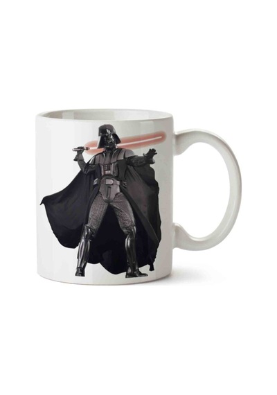 Star Wars Dart Vader Işın Kılıcı İki Tarafı Baskılı Kupa Bardak Çok Renkli