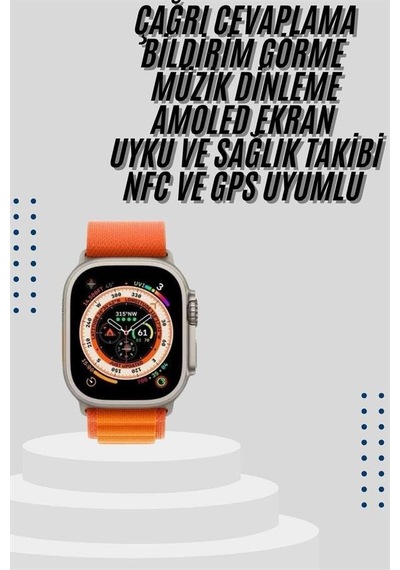 Akıllı Saat Bleutooth Bağlantılı Akıllı Saat Amoled Ekran 49 Mm