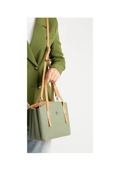 Just Polo Kadın 5 Bölmeli El Ve Omuz Çantası 234030pc Yeşil - Camel 63023027