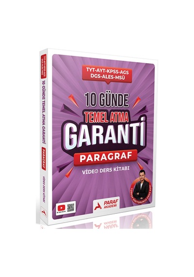 Paraf Akademi Yks Tyt Ayt Kpss Meb-ags Msü Dgs Ales Türkçe Doktoru Paragraf 10 Günde Temel Atma Garanti Video Ders Kitabı - Enes Avcı Paraf Akademi Yayınları