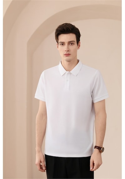 New Performance Premium Polo T-shirt 58.1% Pamuk 37.7% Polyester 4.2% Spandex Beyaz