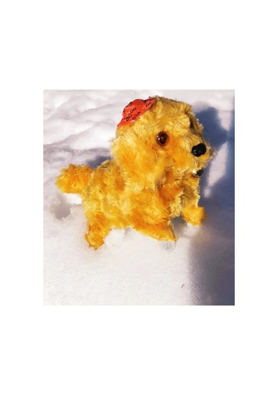 Pilli Ses Çıkaran Hareket Eden Peluş Köpek - Havlayan Köpek Oyuncak - Peluş Köpek Sarı