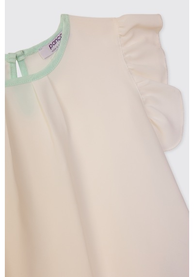Panço Kız Çocuk Ekru-yeşil Bluz 2611gk57024
