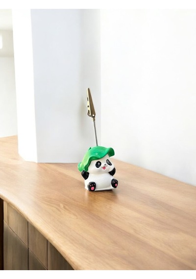 Kawaii Sevimli Bambu Şapka Panda Fotoğraf Ve Not Tutucu - Ofis Masa Not Tutacağı Çok Renkli