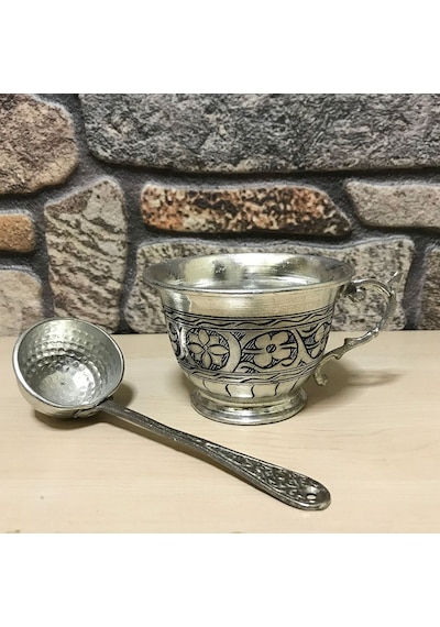 El İşlemeli Bakır Ayran Tası